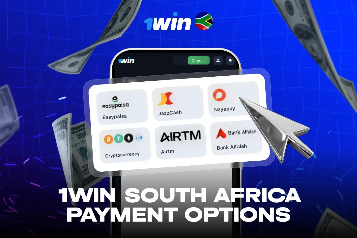 Local South African payment methods and banking options available on 1win